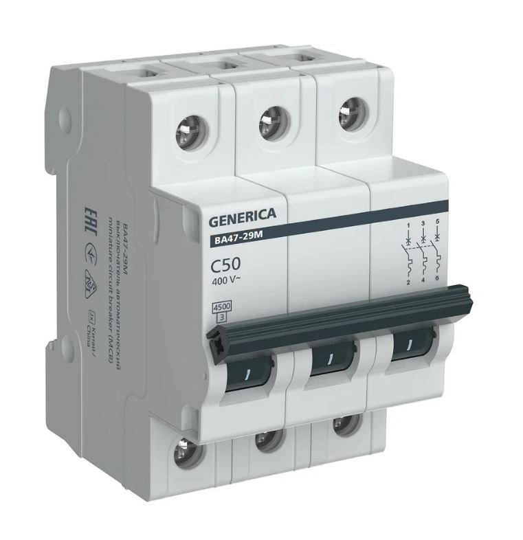 GENERICA ВА47-29М 3P C 50А 4,5кА (MVA21-3-050-C-G)