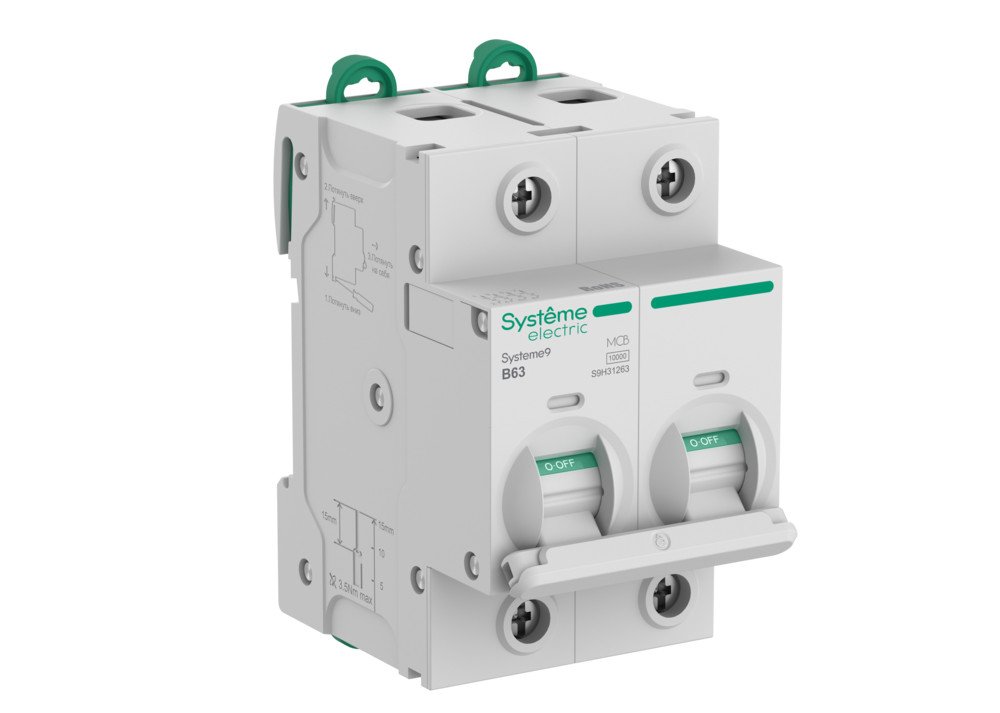 Systeme9 2P 63A 10 kA 400В B 27мм (S9H31263)