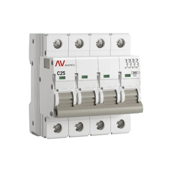 AV-10 4P 25A (C) 10kA AVERES (mcb10-4-25C-av)