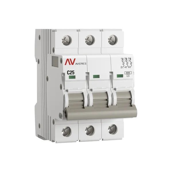 AV-6 3P 25A (C) 6kA AVERES (mcb6-3-25C-av)