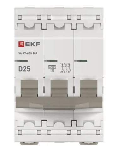 ВА 47-63N MA 3P 25А (D) 6кА PROXIMA (M63MA6325D)