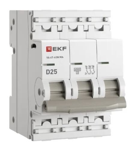 ВА 47-63N MA 3P 25А (D) 6кА PROXIMA (M63MA6325D)