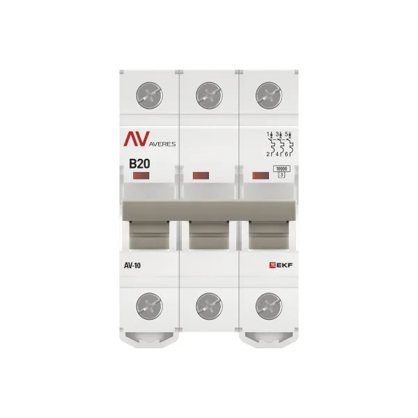 AV-10 3P 20A (B) 10kA AVERES (mcb10-3-20B-av)