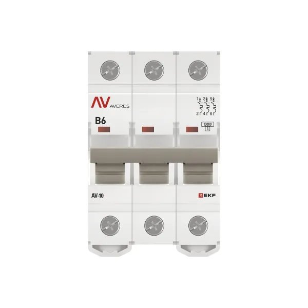 AV-10 3P 6A (B) 10kA AVERES (mcb10-3-06B-av)