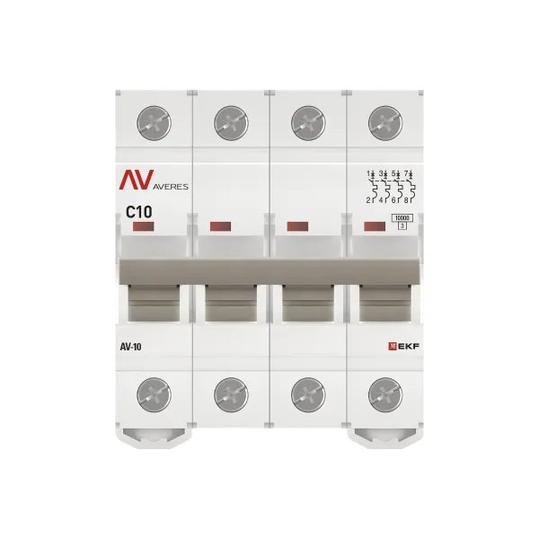 AV-10 4P 10A (C) 10kA AVERES (mcb10-4-10C-av)