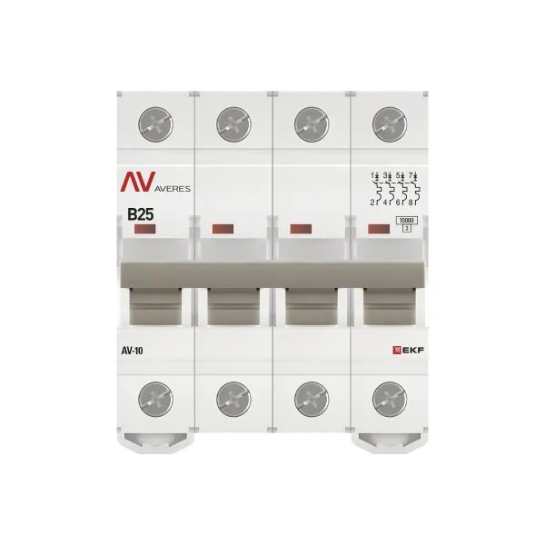 AV-10 4P 25A (B) 10kA AVERES (mcb10-4-25B-av)