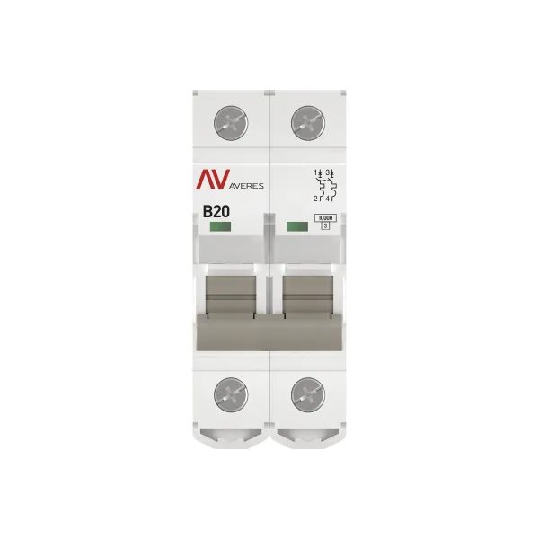 AV-10 2P 20A (B) 10kA AVERES (mcb10-2-20B-av)