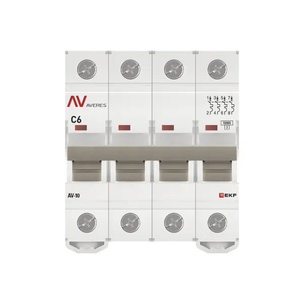 AV-10 4P 6A (C) 10kA AVERES (mcb10-4-06C-av)