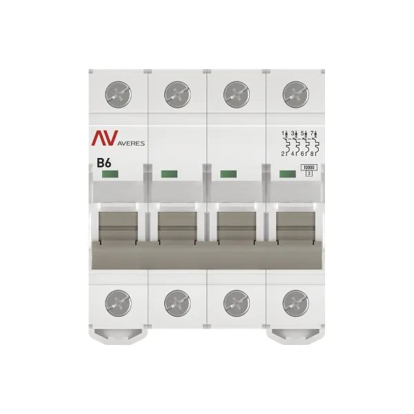 AV-10 4P 6A (B) 10kA AVERES (mcb10-4-06B-av)
