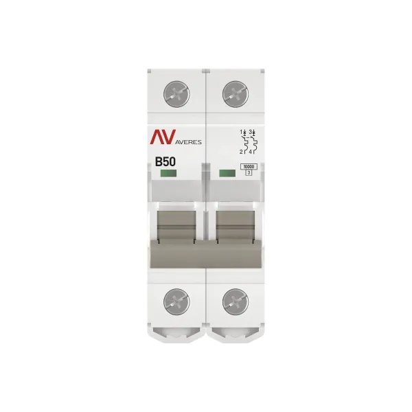 AV-10 2P 50A (B) 10kA AVERES (mcb10-2-50B-av)