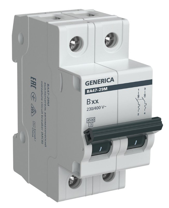 GENERICA ВА47-29М 2P 6А 4,5кА (MVA21-2-006-B-G)