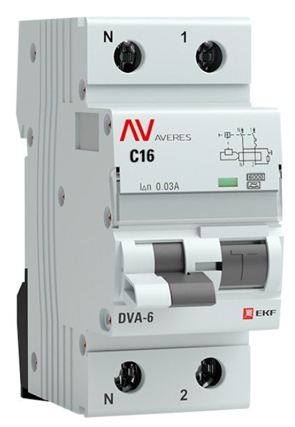 DVA-6 1P+N 16А (C) 30мА (A) 6кА  AVERES (rcbo6-1pn-16C-30-a-av)