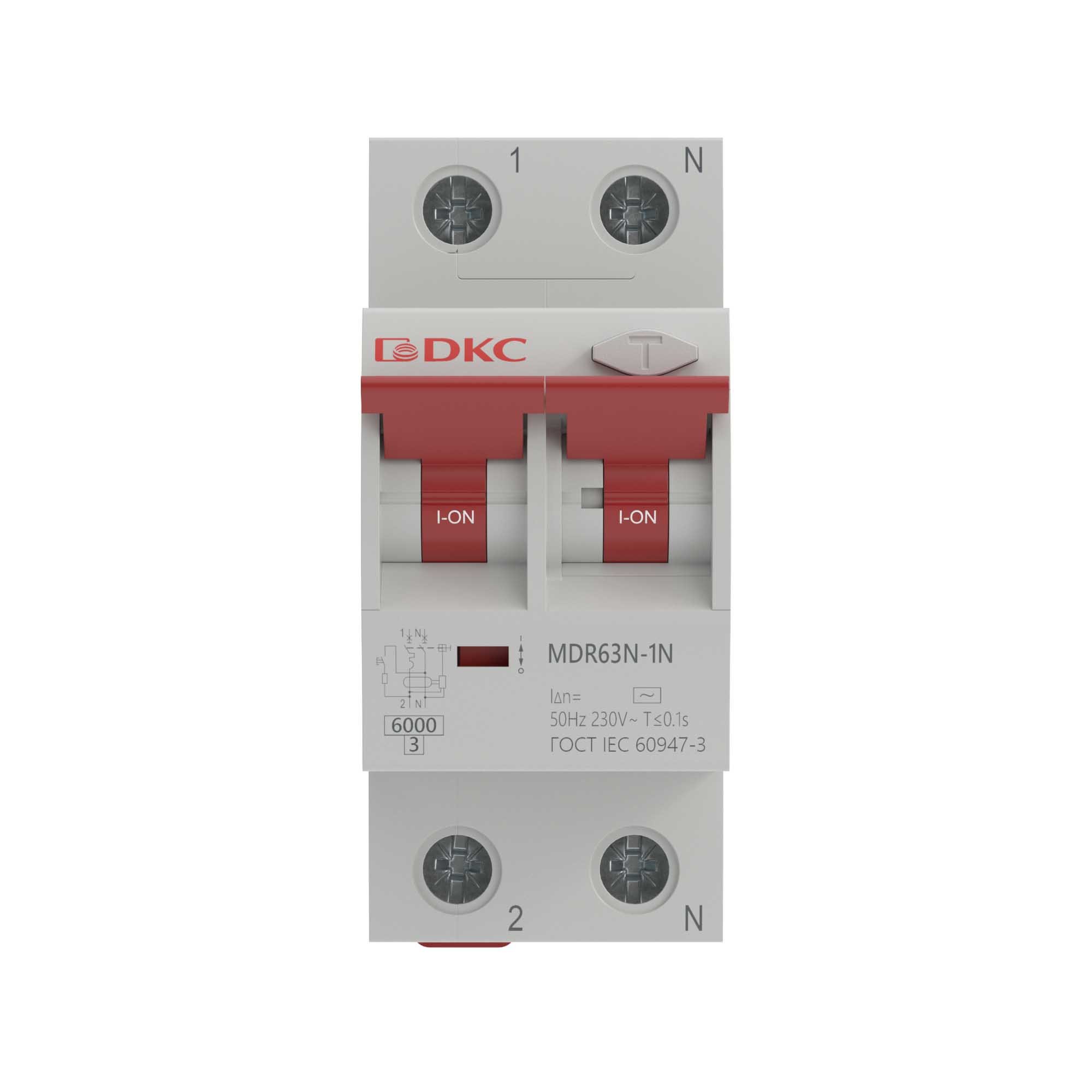 YON max MDR 1P+N 100mA 63A C 6kA А (MDR63N-1N3C63-A)