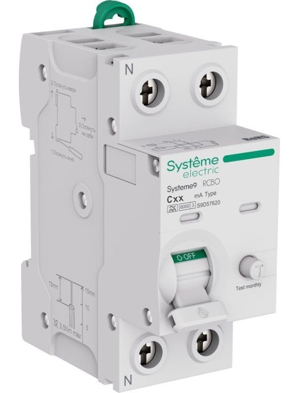 Systeme9 АВДТ 1P+N C 20A 6kA 30мА A 230В (S9D56620)