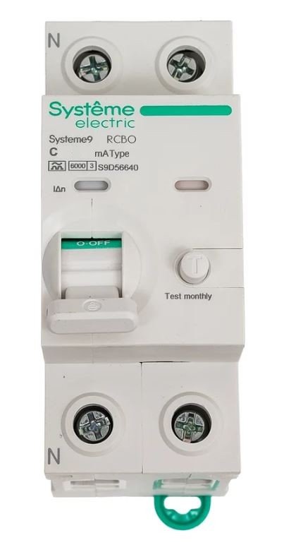 Systeme9 АВДТ 1P+N C 20A 6kA 30мА AC 230В (S9D51620)