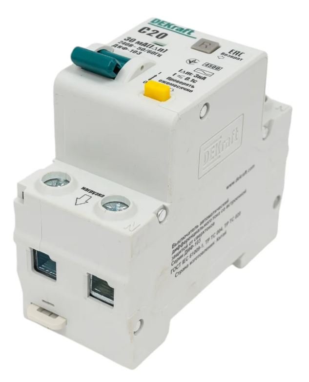 АВДТ 1Р+N 20А 30мА AC C 103 4.5кА (16053DEK)