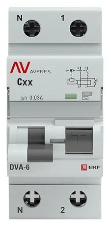 DVA-6 1P+N 10А 30мА AVERES (rcbo6-1pn-10C-30-ac-av)