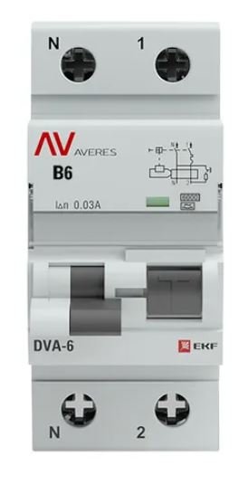 DVA-6 1P+N 6А B 30мА A 6кА AVERES (rcbo6-1pn-6B-30-a-av)