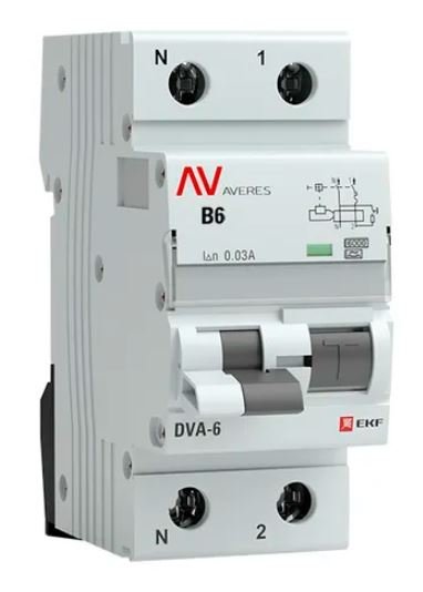 DVA-6 1P+N 6А B 30мА A 6кА AVERES (rcbo6-1pn-6B-30-a-av)