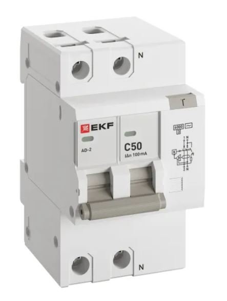 АД-2 2Р 50А C 100мА АС 6кА PROXIMA (DA2-6-50-100-pro)