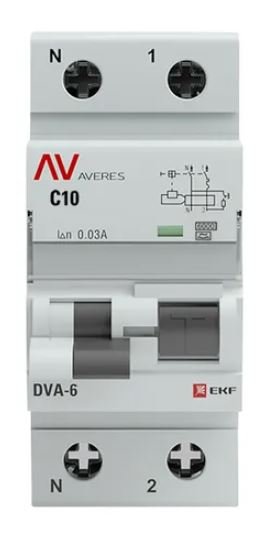 DVA-6 1P+N 10А C 30мА A 6кА AVERES (rcbo6-1pn-10C-30-a-av)