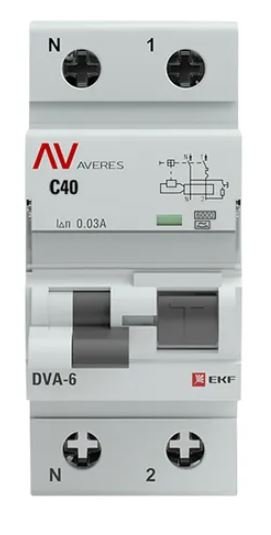 DVA-6 1P+N 40А C 30мА A 6кА AVERES (rcbo6-1pn-40C-30-a-av)