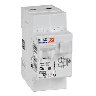 OptiDin D63-22C6-AC-У3 2п C6 30мА 4.5кА, КЭАЗ (328103)