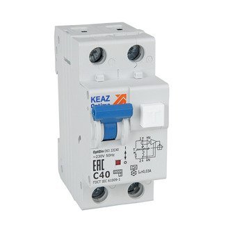 OptiDin D63-22C6-A 2п C 6А 30мА тип A 6кА УЗ, КЭАЗ (333147)