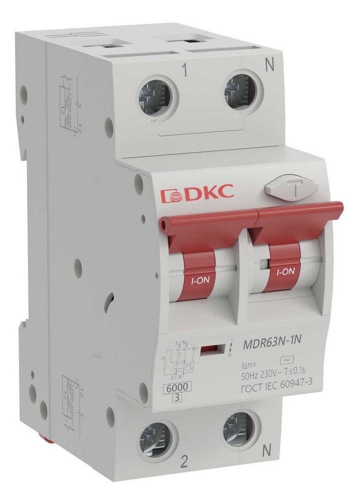 YON max MDR, 1P+N, 30mA, 25A, 6kA, А (MDR63N-1N2C25-A)