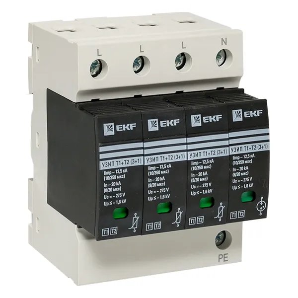 Т1+Т2; Iimp-12,5kA; In-20kA; Uc-275В; 3+1 (OV12-31-506)