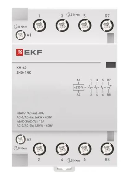 КМ 40А 3NO+1NC 230В АС (3 мод.) PROXIMA (km-3-40-31)