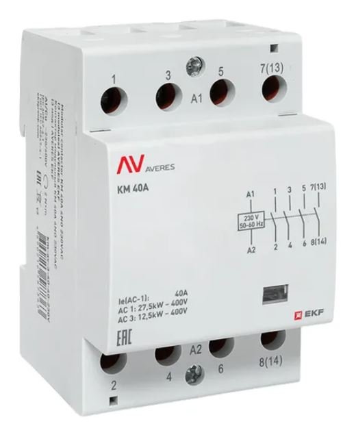 КМ 40А 4NO 230В АС (3 мод.) AVERES (km-av-3-40-40-230V)