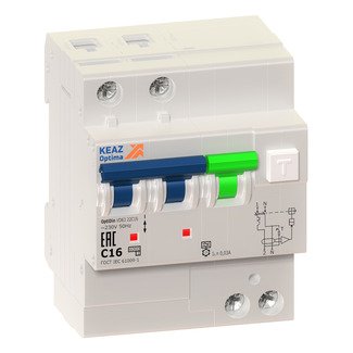 OptiDin VD63 2п C 16А 30мА тип A 6кА УХЛ4, КЭАЗ (103453)