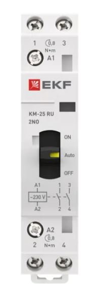 КМ РУ 25А 2NO 230В АС (1 мод.) PROXIMA (km-1m-25-20)