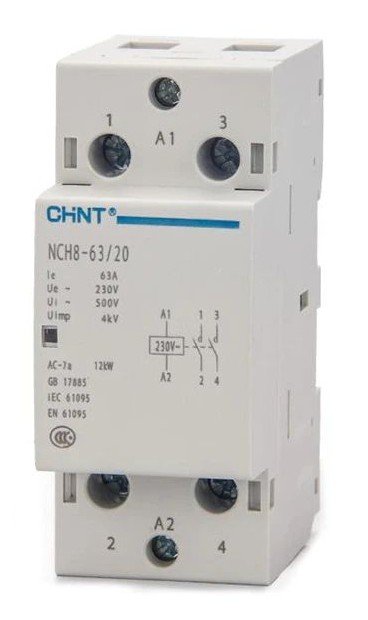 Контактор модульный NCH8-63/20 63А 2НО AC 220/230В 50Гц (R) CHINT (256093)