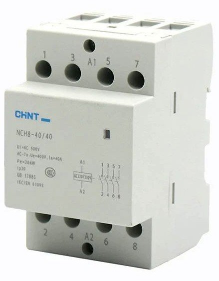 Контактор модульный NCH8-40/40 40А 4НО AC 220/230В 50Гц (R) CHINT (256099)