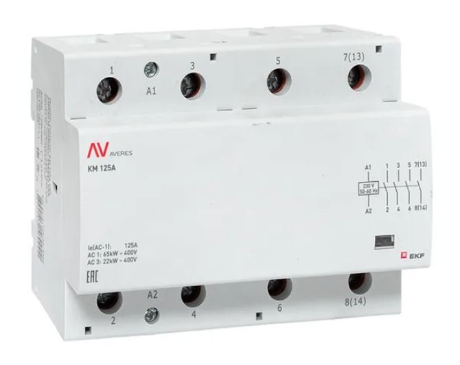 КМ 100А 4NO 230В АС (6 мод.) AVERES (km-av-6-100-40-230V)
