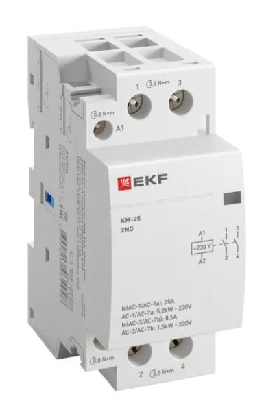 КМ 25А 2NO 230В АС (2 мод.) PROXIMA (km-2-25-20)