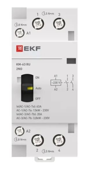 КМ РУ 63А 2NO 230В АС (2 мод.) PROXIMA (km-2m-63-20)