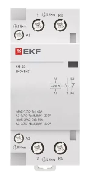КМ 40А 1NO+1NC 230В АС (2 мод.) PROXIMA (km-2-40-11)