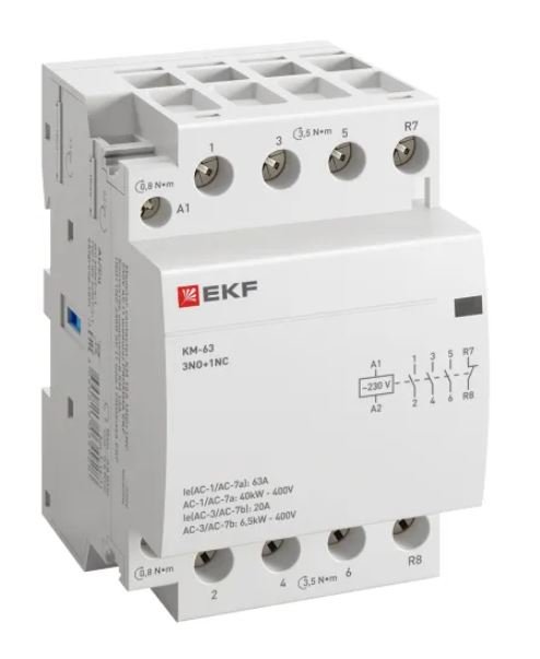 КМ 63А 3NO+1NC 230В АС (3 мод.) PROXIMA (km-3-63-31)