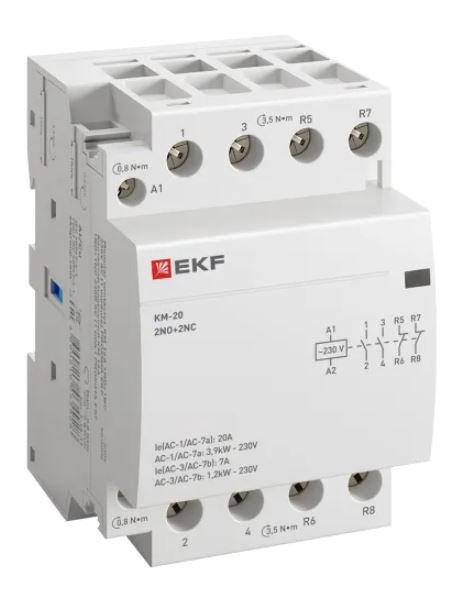 КМ 20А 2NO+2NC 230В АС (3 мод.) PROXIMA (km-3-20-22)