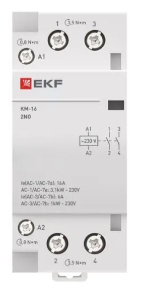 КМ 16А 2NO 230В АС (2 мод.) PROXIMA (km-2-16-20)