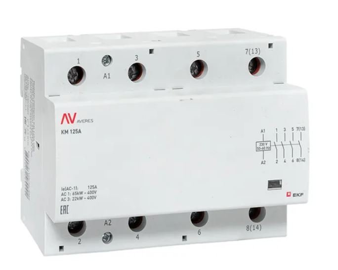 КМ 125А 4NO 230В АС (6 мод.) AVERES (km-av-6-125-40-230V)