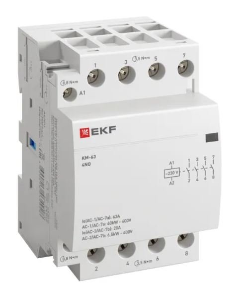 КМ 63А 4NO 230В АС (3 мод.) PROXIMA (km-3-63-40)