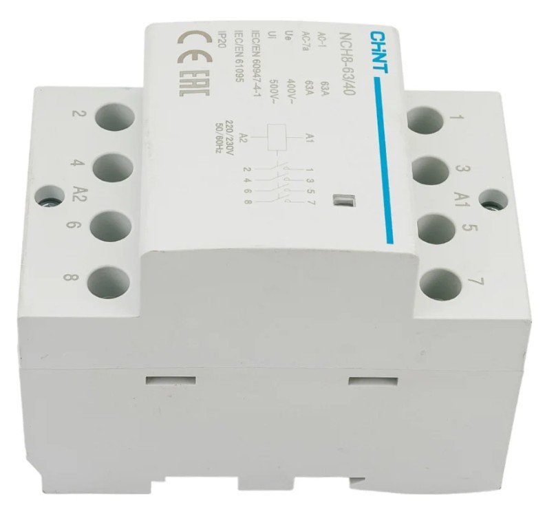 Контактор модульный NCH8-63/40 63А 4НО AC 220/230В 50Гц (R) CHINT (256101)