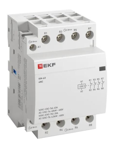 КМ 63А 4NC 230В АС (3 мод.) PROXIMA (km-3-63-04)
