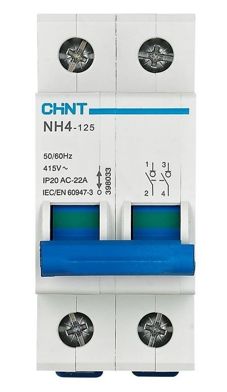 Выключатель нагрузки NH4-125 2P 100А (DB) (R) (398039)