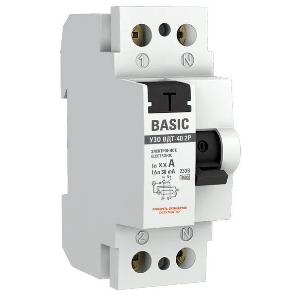 УЗО 2P 32А/30мА Basic (elcb-2-32-30e-sim)