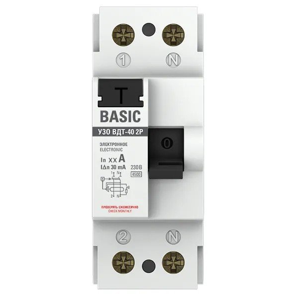 УЗО 2P 32А/30мА Basic (elcb-2-32-30e-sim)